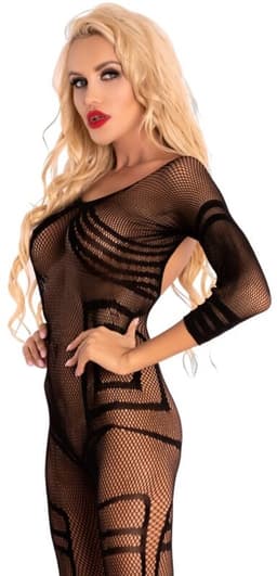 Livco Corsetti Fashion - Monata Lc 17325 Bodystocking Crotchless Black S/L — thumbnail 3