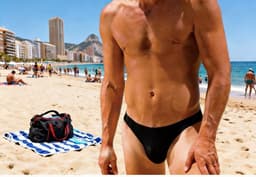 Sexy zwemslip mannen - zeer laag (Speedo-model) zwembroek - zwart - maat M/L — thumbnail 3