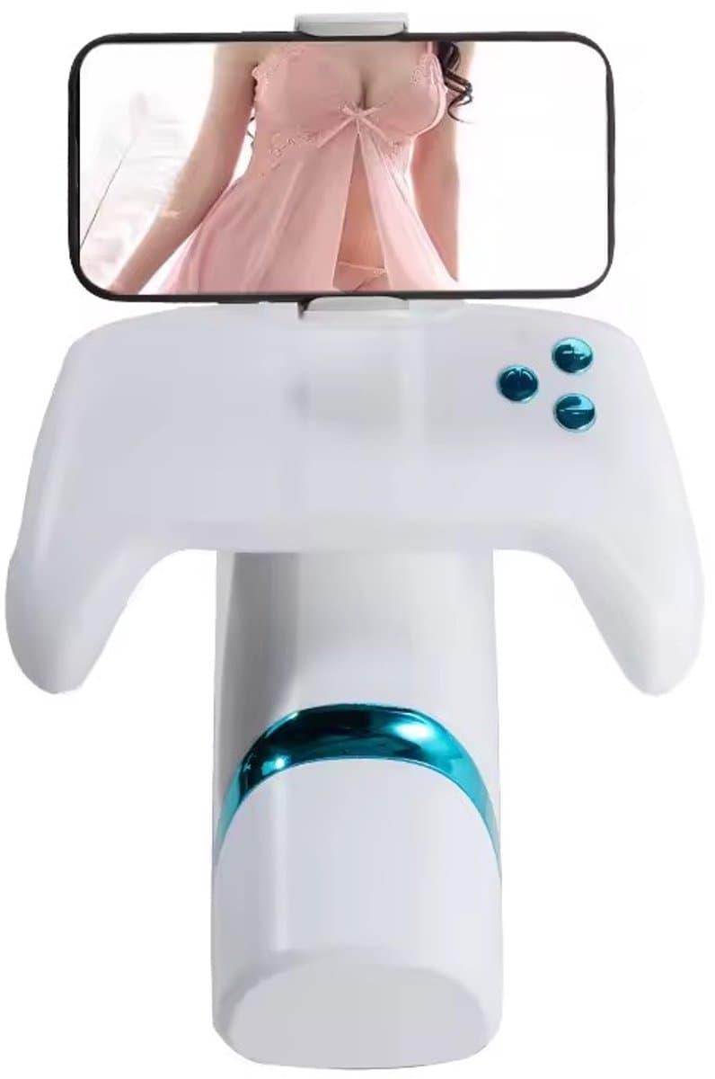 Masturbator voor Man - Sex Toys voor Mannen - Blowjob Simulator - Telefoonhouder – Zuigende & Knijpende Sex Toys voor mannen - Automatisch Vibrerende Blowjob Masturbators - Pocket Pussy Zelf Electrisch – USB Oplaadbaar – Wit — afbeelding 1