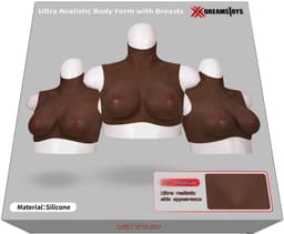 XX-DreamToys - Ultra Realistische Bodysuit - Drag - Bovenlijf Met Borsten - Bruin S — thumbnail 3