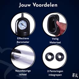 Toys Hub® Penispomp met Handgreep & 2 Penisringen - Gratis Ebook - Trekmechanisme – Penis Vergroter – Barometer Display - Sex Toys voor Mannen – 20CM — thumbnail 5