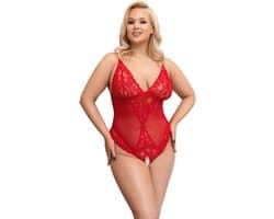 Crotchless Body Rood 4XL