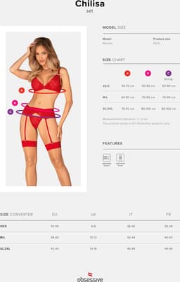 Obsessive - Chilisa Driedelige Set - Rood — thumbnail 2