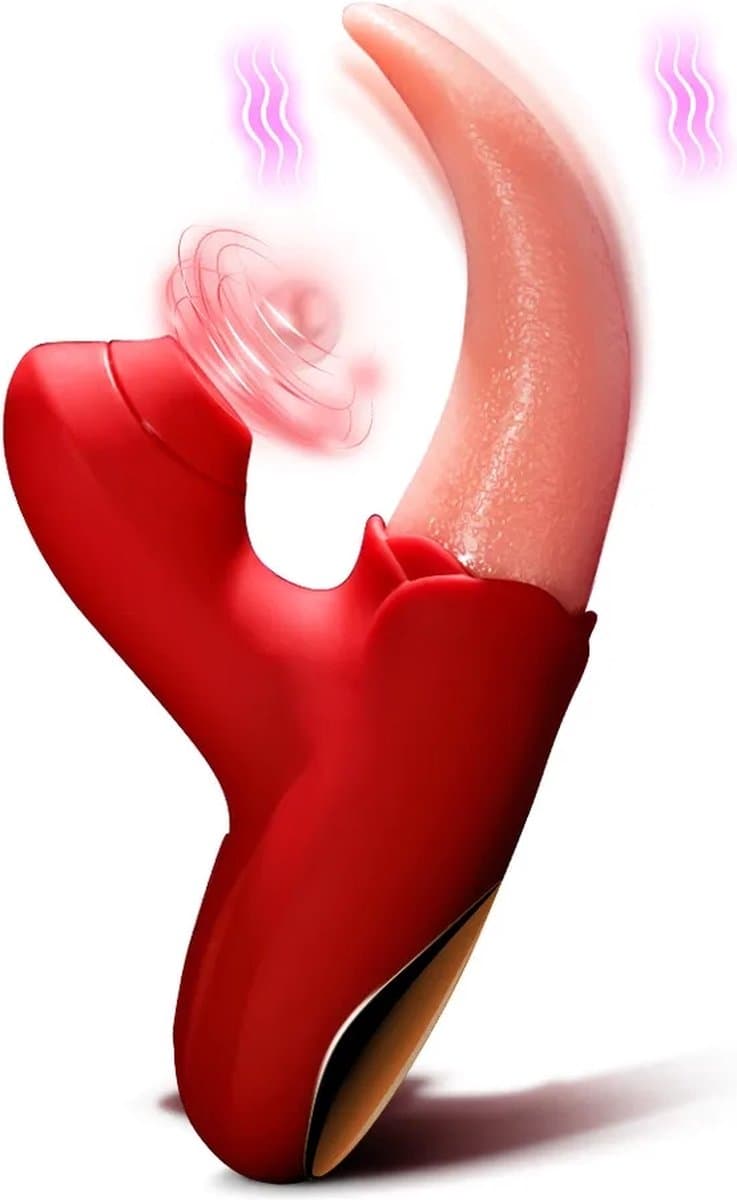 2023 Tong Vibrator - Likende Tong Vibrator - Clitoris Zuiger -Luchtdruk Vibrator- Dildo Vibrator - Likkende Tong - Bef Vibrator - Clitoris Stimulator - Sex Toys voor vrouwen - 10 standen - Silicone — afbeelding 1