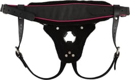 ZADO – Hoogwaardig Lederen Strap On Harnas met Metalen O Ring Verstelbaar – Zwart — thumbnail 5