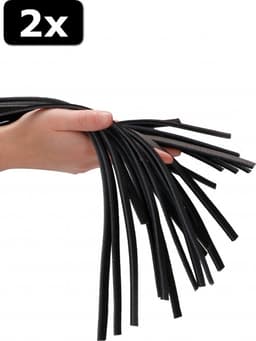 2x Heavy Leather Tail Flogger - Black — thumbnail 3