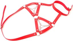 Daity Bondage Lichaamscage – Punk Gothic Metal Ketting met Kwast – Uniseks Fetish Accessoire – BDSM Speeltjes voor Koppels – Leer Strap Harness – roze — thumbnail 1