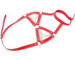 Daity Bondage Lichaamscage – Punk Gothic Metal Ketting met Kwast – Uniseks Fetish Accessoire – BDSM Speeltjes voor Koppels – Leer Strap Harness – roze