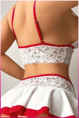 Purple-Daisy Lingeriesets voor vrouwen Smi Sheer Sexy Lingerie voor vrouwen Naughty Lace Minirok Meidenkostuum Nachthemd PDS0025-W - Maat L/XL - WIT — thumbnail 4
