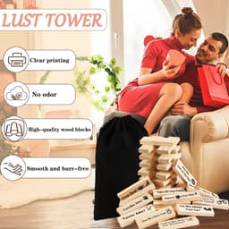 Ondeugend Torenspel voor Koppels - Spannend Houten Blokken Spel voor Date Night — thumbnail 5