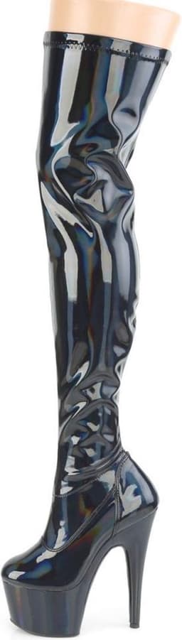 Pleaser - ADORE-3000HWR Plateau Overknee Laarzen - Paaldans schoenen - 44 Shoes - Zwart — thumbnail 3