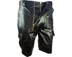 BNDGx® - Korte Broek Heren - Maat M - Open kruis Erotische Sex kleding - Nep Leer BDSM porno outfit Man Rollenspel kleding