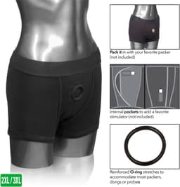 CalExotics - Boxer Brief Harness - Strap On Harness Zwart L/XL — thumbnail 5