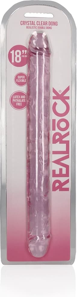 Shots - RealRock REA160PNK1 - Realistic Double Dong - 18'' / 45 cm - Pink — thumbnail 3