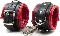 Premium lederen handboeien - BDSM Bondage - Gespsluiting - Ketting tussenstuk - Zeer goede kwaliteit - One size — thumbnail 3