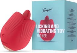 Teazers - Roos Vibrator - Likken en Vibreren - Vibrators voor Vrouwen - Sex Toys voor Vrouwen - Vibrators - Clitoris Stimulator - Tong Vibrator - Rood — thumbnail 1