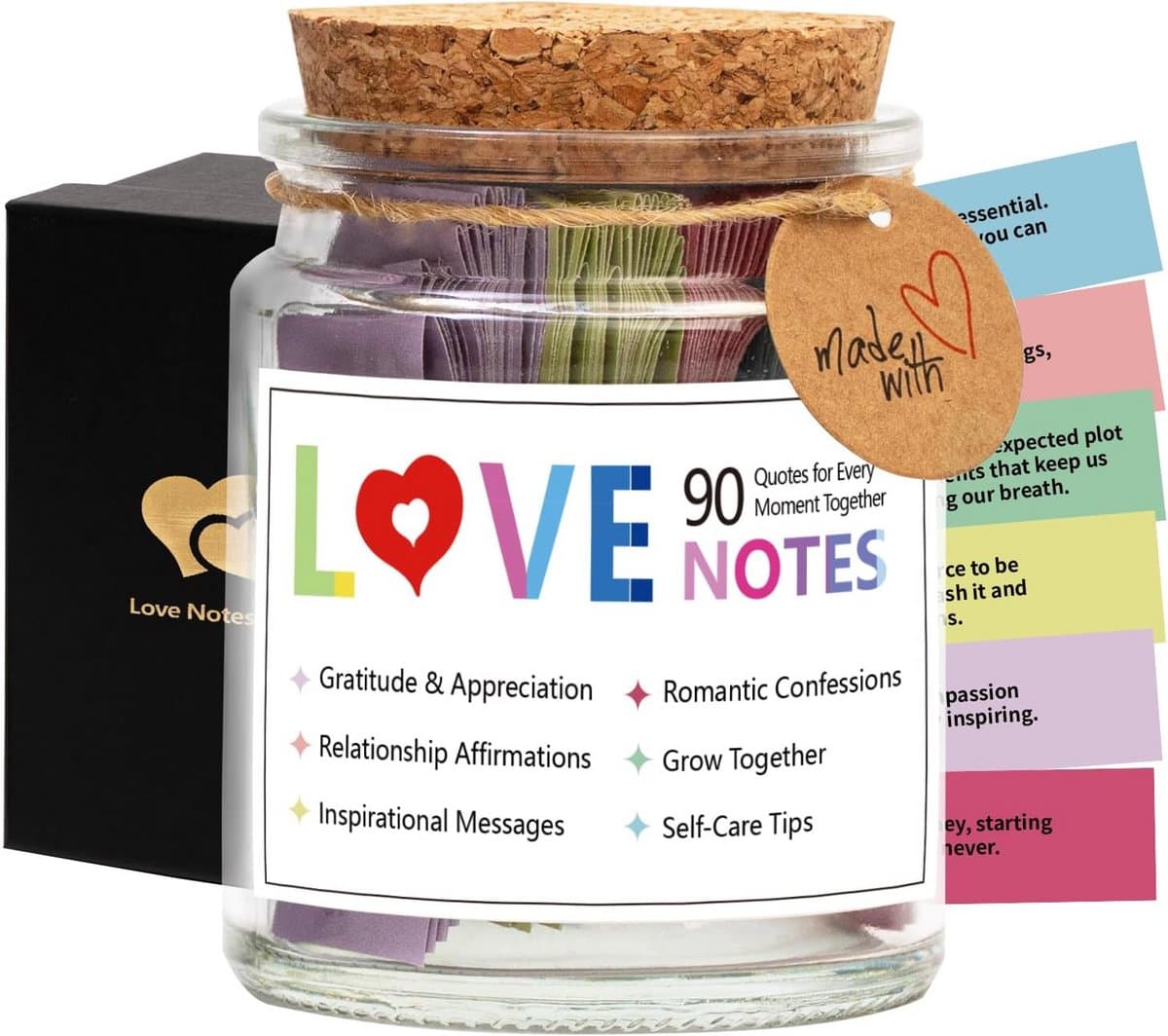 Liefdesbriefjes Set - Romantische Notities - Relatie Versterken - 6 Thema's - 90 Stuks - Kleurrijk — afbeelding 1