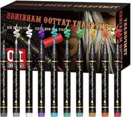 Bodypaint Markers - Huidverf Pennen - Gezichtstekeningen Maken - Huidvriendelijke Formule - 10 Kleuren - Multicolor — thumbnail 1