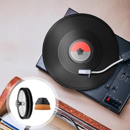 Vinyl Label Reiniger - Platen Reinigingsset - Muziek Collectie Onderhoud - Dubbelzijdig Waterdicht Ontwerp - 11.7 cm Diameter - Zwart — thumbnail 2