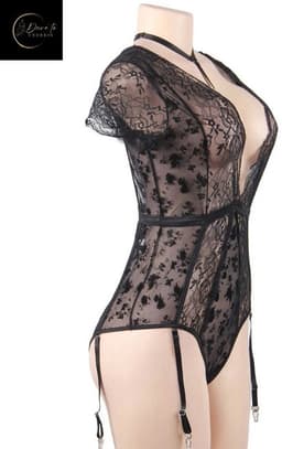 Sexy Lingerie Body – Sexy Lingerie Dames – Classy zwart & Kant – Erotische Lingerie – Bodysuit – Strapless Lingerie – Jarretelset – Lingerieset – Kinky – Erotische Body – Shapewear Corset – Strappy Harnas Details – Lingerie Top –XS/S, M, L, XL en XXL — thumbnail 5