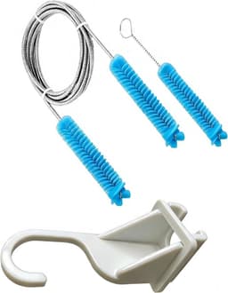 Apparaatbuis reinigingsset - Slanghouder - Apparaat onderhoud - Met afneembare borstel - 15-22mm slang - Zilverkleurig — thumbnail 1