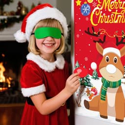 Kerst Rendier Spel - Familie Activiteit - Feestelijk Plezier - Klassiek Draai Spel - 26x20x2 cm - Rood — thumbnail 1
