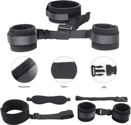 OLOEY Bondageset Nek-tot-Pols-Handboeien achter de rug-halsband en blinddoek-Verstelbare Bondageset voor in bed-SM-spellen-seksspeeltjes voor koppels en SM-zwepen — thumbnail 5