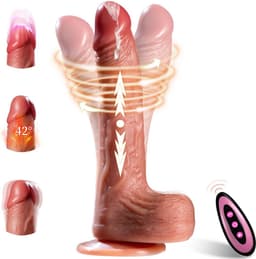 360° Realistische Vibrerende Dildo met Verwarming & Zuignap – Stotende Dildo met Afstandsbediening – Sex Toy voor Vrouwen – Waterdicht & Oplaadbaar – stoten en draaiende dildo - Voor Vrouwen - stellen - mannen — thumbnail 1