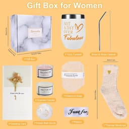 Sentimentele Geschenkset voor Vrouwen: Wijnbeker, Geurkaars en Warme Sokken — thumbnail 3