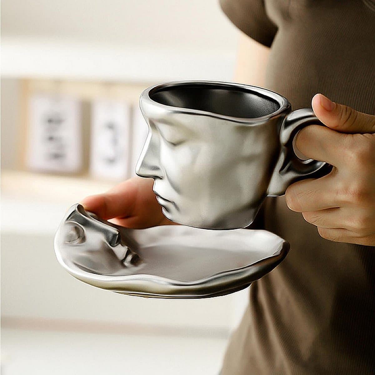 Set Koffiekopjes met Kusjes voor Koppels - Cadeau voor Bruiloft, Jubileum of Valentijnsdag — afbeelding 1