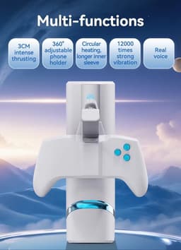 Masturbator voor Man - Sex Toys voor Mannen - Blowjob Simulator - Telefoonhouder – Zuigende & Knijpende Sex Toys voor mannen - Automatisch Vibrerende Blowjob Masturbators - Pocket Pussy Zelf Electrisch – USB Oplaadbaar – Wit — thumbnail 5