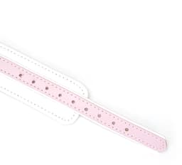 Liebe Seele - Fairy - Leren Collar met Leiband - Roze/Wit — thumbnail 2