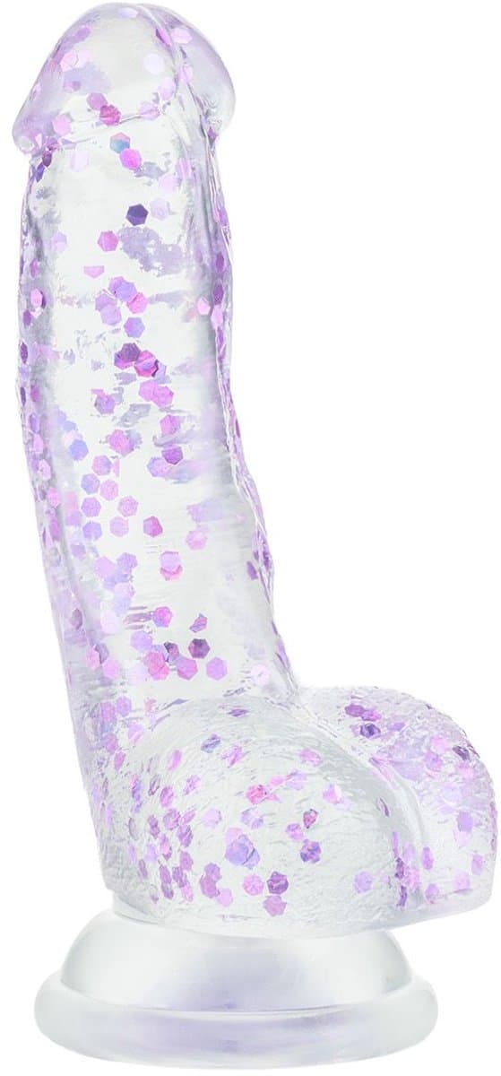 EasyToys Dildo - Glitter Purple - 15 cm — afbeelding 1