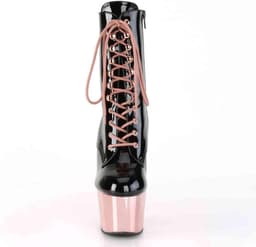 Pleaser - ADORE-1020 Plateau Laarzen, Paaldans schoenen - Paaldans schoenen - 42 Shoes - Zwart/Roze — thumbnail 2