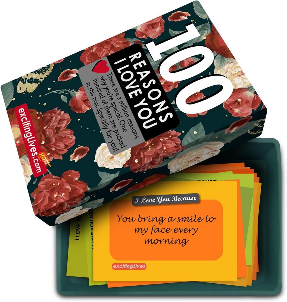 Liefdeskaarten Set - Romantische Kaartjes - Gifts Geven - 100 Redenen - 100 Stuks - Rood — afbeelding 1