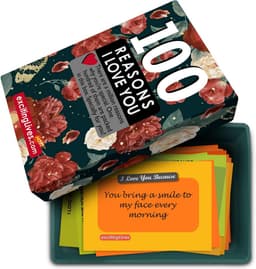 Liefdeskaarten Set - Romantische Kaartjes - Gifts Geven - 100 Redenen - 100 Stuks - Rood — thumbnail 1