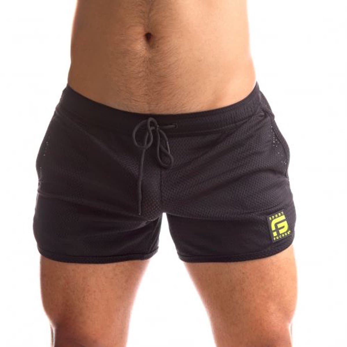Sport Fucker - Jersey - Semi-transparante Mesh Short - Zwart XXL — afbeelding 1