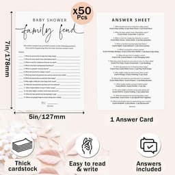 50 Baby Voorspelling Kaarten Babyshower Spel Neutraal - 14 Spellen Set — thumbnail 4