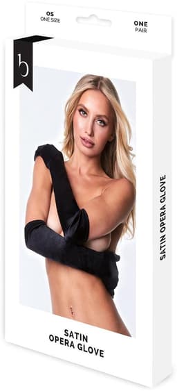 Baci - Satin Opera Handschoenen - Zwart — thumbnail 2