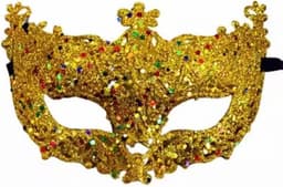 Masker - Venetiaans masker - Oogmasker - Gemaskerd bal - Verkleedmasker feest - Goud met glitter - Jonyx — thumbnail 2