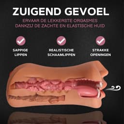 Aii Katana 3D Realistisch Masturbator + Opbergtas - Masturbator voor man - Pocket Pussy - 3 in 1 Vagina, Anus en Mond - Sex toys voor mannen - Licht Getint — thumbnail 4