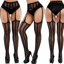 Sexy luxe zwarte panty kousen met jarretelgordel -Luxe panty - jarretel kousen- Cadeau voor Vrouw - Erotische kousen — thumbnail 1