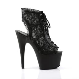Adore-796LC plateau peeptoe enkellaars met kant en stiletto hak zwart - (EU 37 = US 7) - Pleaser — thumbnail 2
