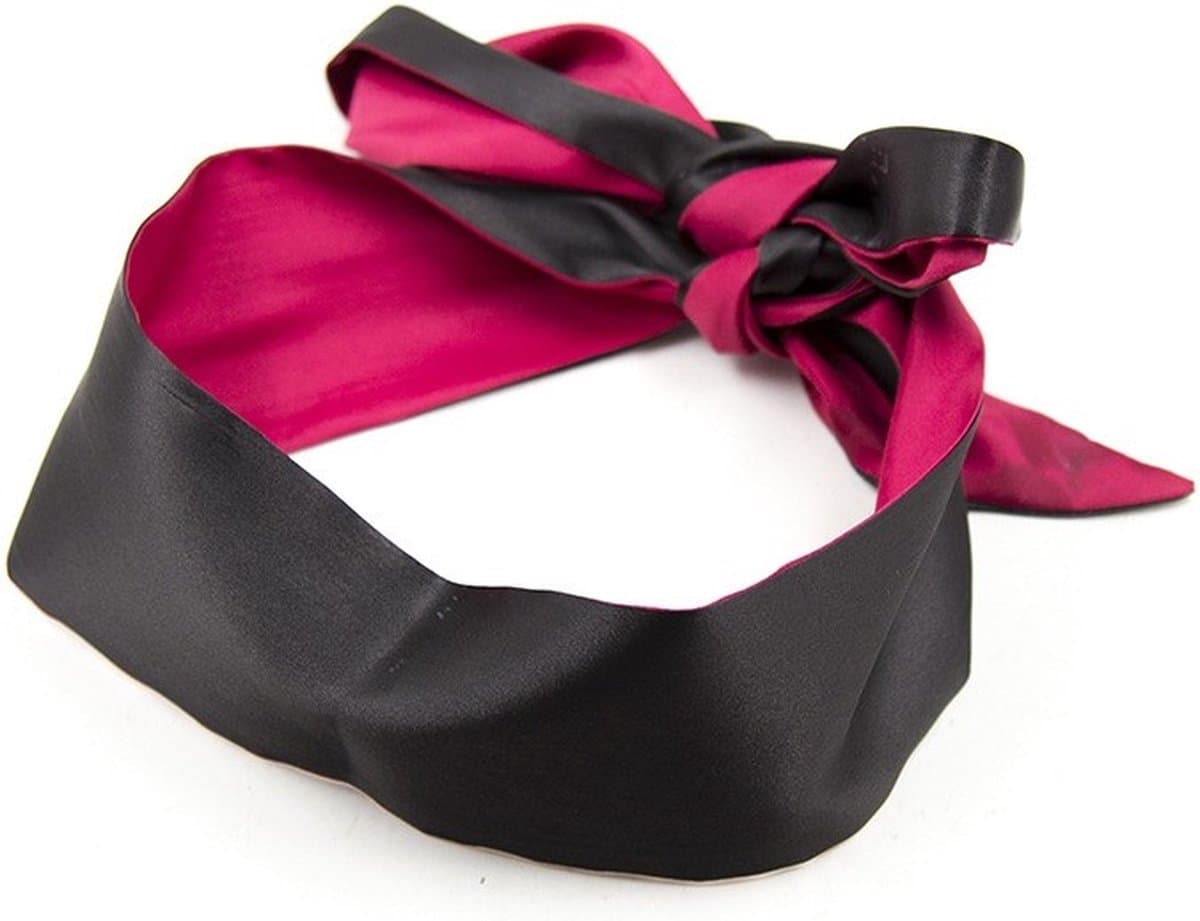 Nooitmeersaai - BDSM blinddoek dubbelzijdig - zwart / rood — afbeelding 1