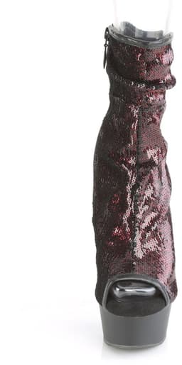 Pleaser - DELIGHT-1008SQ Plateau Laarzen - US 9 - 39 Shoes - Zwart/Paars — thumbnail 2