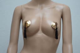 Gouden Hartvormige Tepelstickers Tepel PlakkerTepelkwastjes Nipple Sticker — thumbnail 1