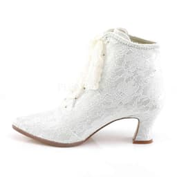 EU 41,5 = US 11 | VICTORIAN-30 | 2 3/4 Flaired Heel Lace Up Ankle Bootie w/Lace Overlay — thumbnail 3