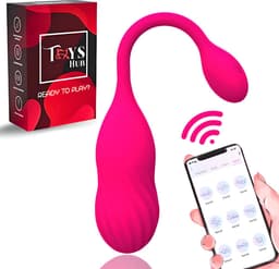 Toys Hub® Vibrator Deluxe met App Control - Incl. EBOOK - Geschikt voor IOS & Android - Met Opbergzakje - Sex Toys voor Vrouwen - Vibrerend Ei - Vibrators voor Vrouwen & Koppels - Clitoris Stimulator — thumbnail 1