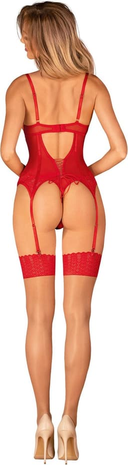 Obsessive - Ingridia Korset & String - Rood XS/S | Erotische Lingerie | Lingerie Set | Sexy Lingerie — thumbnail 5