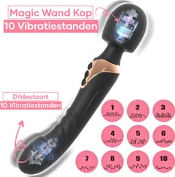 2-in-1 - Magic Wand - Wand Vibrator - Dildo Vibrator - Clitoris Stimulator - Vibrators voor Vrouwen — thumbnail 2